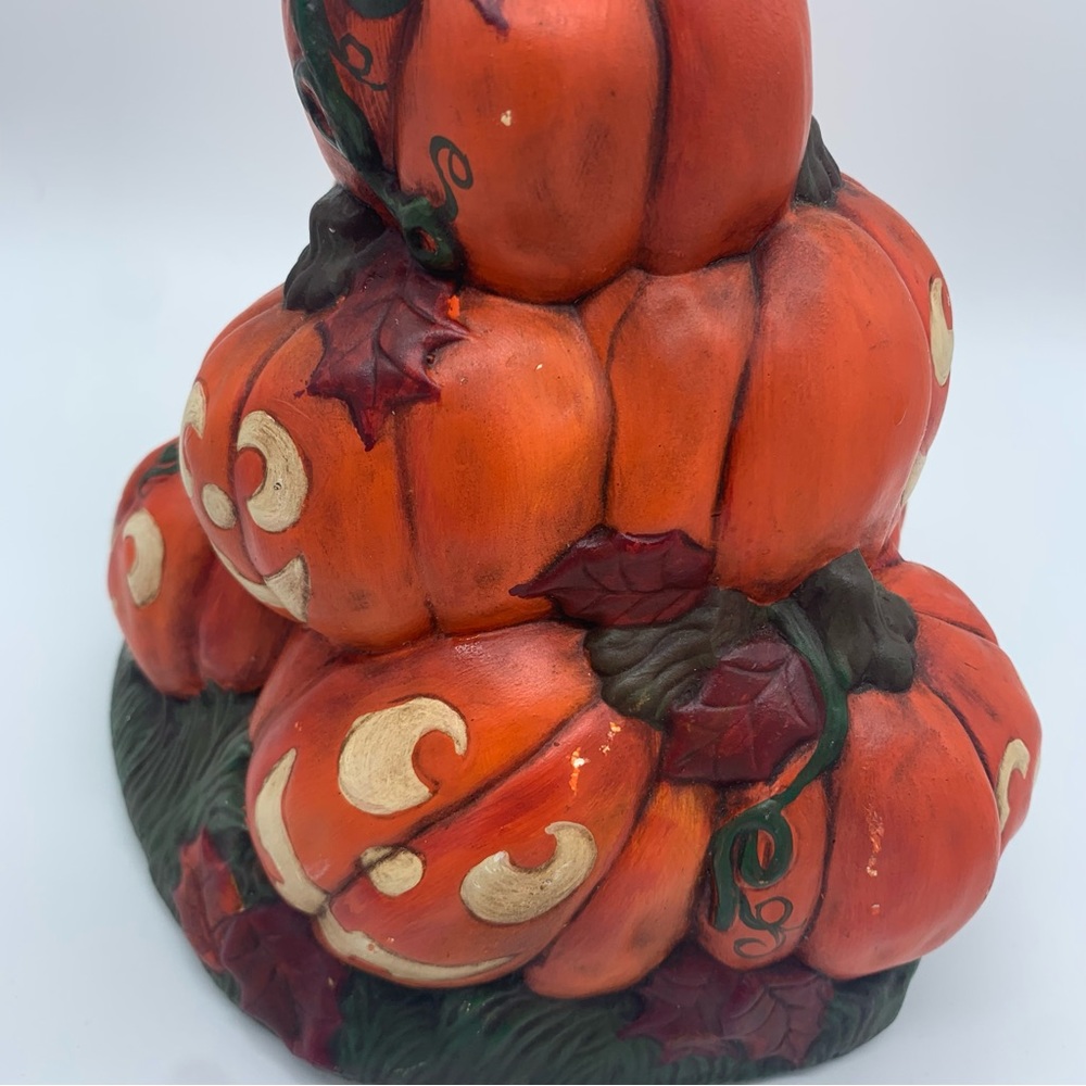 Vintage Pumpkin Jack o Lantern Hand Painted Ceramic Mold Halloween - Picture 8 of 8